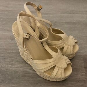 Charlotte Russe Tan Wedge Sandals
